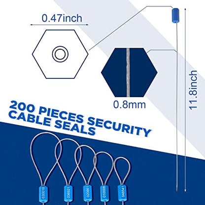 Nuogo 200 Blue Steel Security Cable Seals - color: Blue