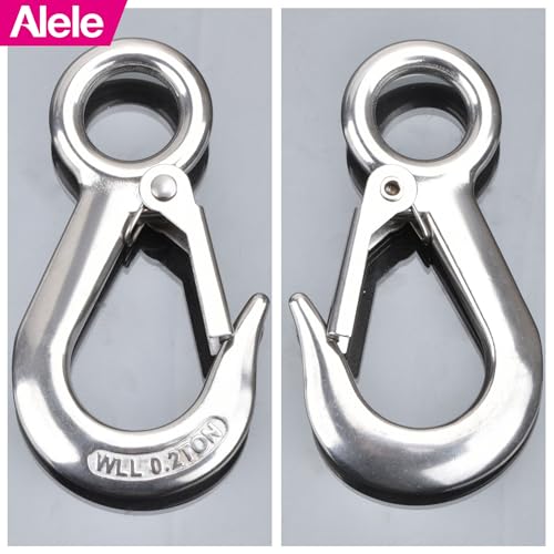 Alele Grab Hooks, 440 Pounds Slip Hooks,Stainless Steel Lifting Hook Rigging Accessory,4 Pack - color: Grab Hooks 0.2T 4p