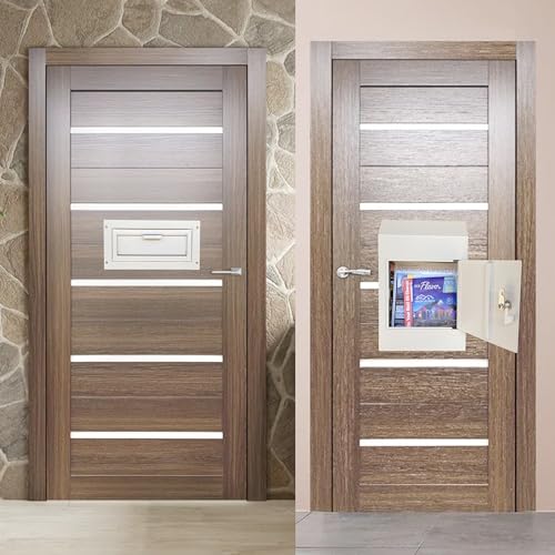 Locking Door Drop Box, Anti-Fishing Mail Slot with Rear Access - color: White, size: Medium