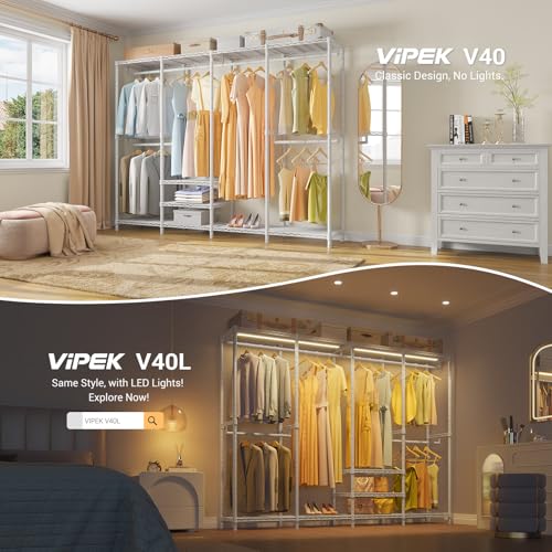 VIPEK V40 Heavy Duty Clothes Rack, Modular Closet System Clothing Rack - color: White, size: V40 Regular