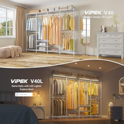 VIPEK V40 Heavy Duty Clothes Rack, Modular Closet System Clothing Rack - color: White, size: V40 Regular