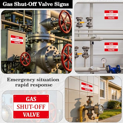 Gas Shut Off Valve Sign, 9.8X6.7IN Notice Gas Shut Off Warning Sticker - color: Gas Shut Off Valve 508