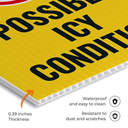 Caution Possible Ice Conditions Sign Kit, - size: 18x24 Inches, style: 2 Pack - Replacement Panels