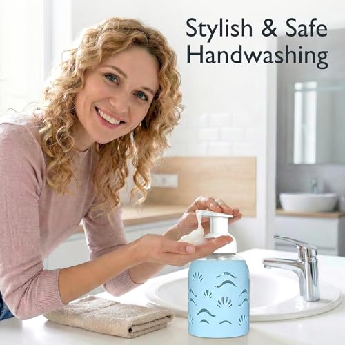 Foaming Glass Hand Soap Dispenser Pump Sea Foam 8oz - color: Sea Foam