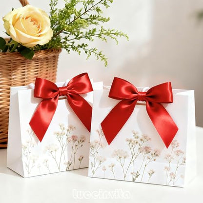 4.5" Red Satin Ribbon Bows (30 Packs) - color: Red, size: 4.5 Inch - 30pcs
