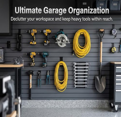 80 Pack Slatwall Hooks, 4/6/8/10 Inch Heavy Duty 0.24" Thick Slat wall Hooks,Various Size Black Slatwall Accessories for Garages, Sheds, Basements, Retail Stores