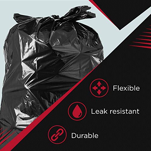 Tasker 55 Gallon Trash Bags Heavy Duty, Extra Large Lawn & Leaf Bags, Black - size: 50 Count (Pack of 1)
