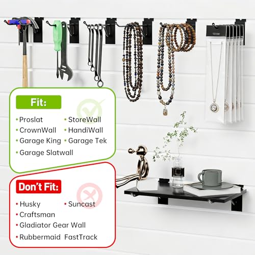 30 Pack 8 Inch Slatwall Hooks, Heavy Duty Slat Wall Hanger, Slat Wall Hanging Hook, Slatwall Accessories Display Hooks for Garage, Sheds, Retail Store, Kitchen, Craft Room(30, 8 Inch) - size: 8 Inch