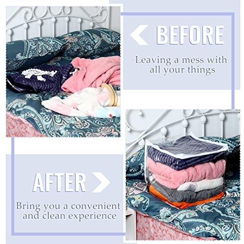 Shappy 6 Packs Clear Plastic Storage Bags with Zipper, 12 x 12 x 12 Inch - size: 12 x 12 x 12 Inch
