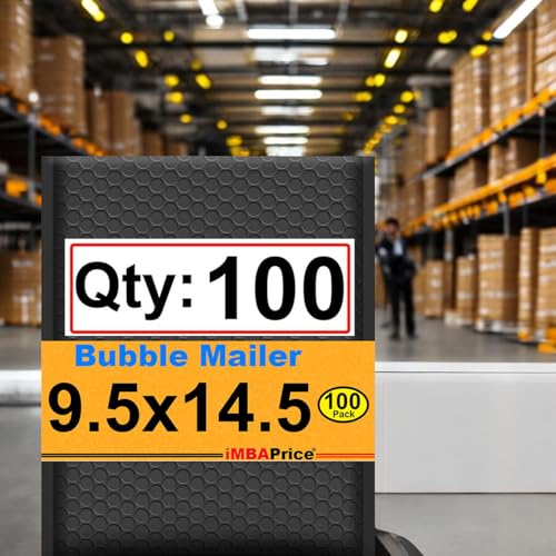 iMBAPrice 9.5x14.5 Inch Black Poly Bubble Mailers, 100-Pack - color: Black Poly Bubble, size: 9.5"x14.5" Poly (100 Envelopes) Value Pack