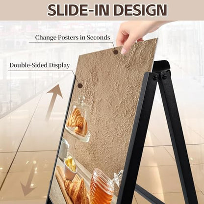 4 Pcs 24 x 36 Inch A Frame Sidewalk Signs, Double-Sided Sandwich Boards