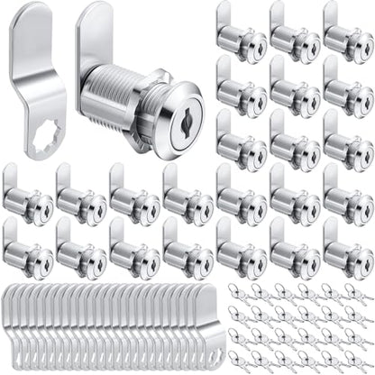 Kenning 24 Sets 1-1/8'' Fits on 0.9'' Max Cabinet Locks with Keys for Secure Drawer Mailbox Rv Storage Box Replacement Lock, Zinc Alloy - size: 1-1/8 Inch