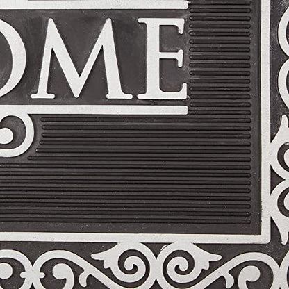 DII Rubber Doormats Collection All Weather, 18x30, Silver Welcome Scroll - color: Silver Welcome Scroll, size: 1'6" x 2'6" (Rectangular)