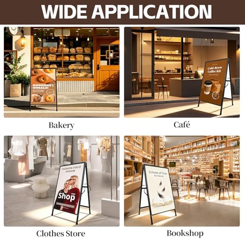 4 Pcs 24 x 36 Inch A Frame Sidewalk Signs, Double-Sided Sandwich Boards