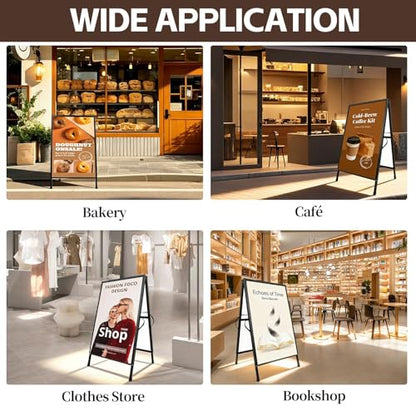 4 Pcs 24 x 36 Inch A Frame Sidewalk Signs, Double-Sided Sandwich Boards