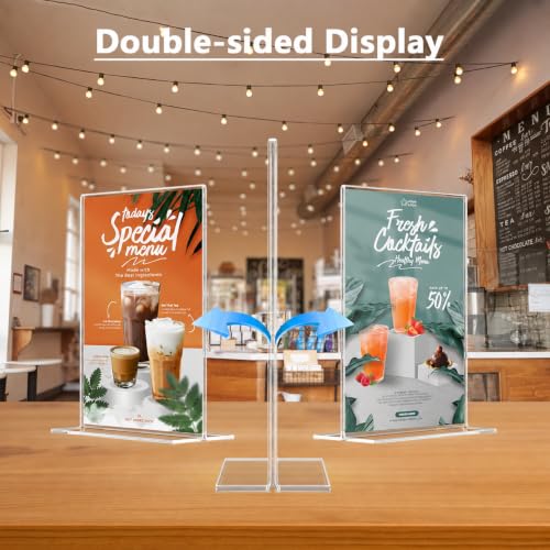 MaxGear 12 Pack Acrylic Sign Holder 5x7 inch Double-Sided Display, Vertical - size: 5"x7"- 12 Pack