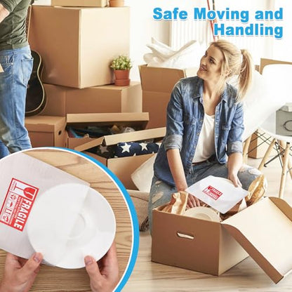 560 Pcs Packing Foam Pouches Kit with Fragile Label Sheet 4 Sizes Cushion Wrap Material for Transportation Moving Supplies Kitchen Dish Plate Glasses Cup(14 x 14'',12 x 12'',12 x 7.5'',7.5 x 7.5 inch)