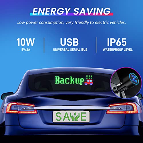 KJOY USB 5V LED Sign, Bluetooth, App Control, Flexible, Programmable Custom Text Pattern Animation Scrolling Display for Car, Store, Party, Bar, Hotel, Concert, 14.6''x3.6'' - size: 15"x4"-1PCS