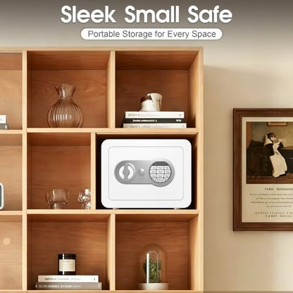Small Safes for Home Small Safe Box Mini Safe with Coin Slot Personal Safes for Money Cash Documents Kids Safety Box with Digital Keyboard & Sensor Light Caja Fuerte Para Dinero 0.23 Cubic (white) - color: white