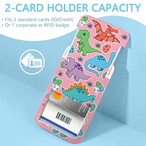 Gctriki Dinosaur Lanyards for ID Badges, Badge Holder Retractable Clip - color: Cartoon Dinosaur
