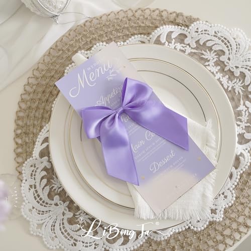 4.5 Inch Twist Tie Small Purple Satin Gift Wrap Bows 24 Counts - color: Light Purple