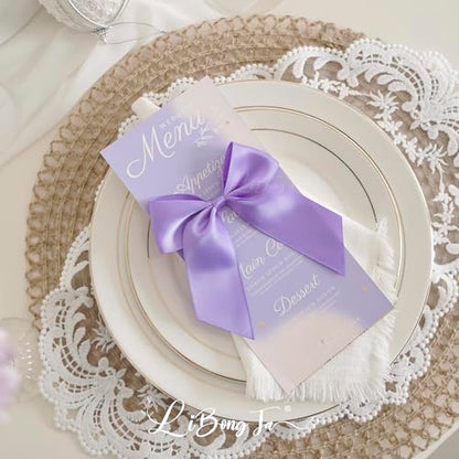 4.5 Inch Twist Tie Small Purple Satin Gift Wrap Bows 24 Counts - color: Light Purple