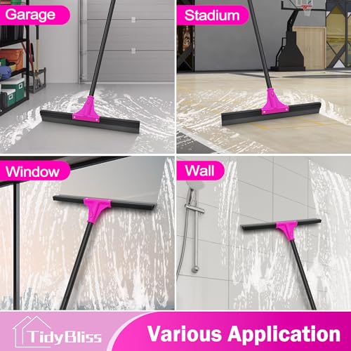 TidyBliss 18” Wide Floor Squeegee Broom Heavy Duty with 58.3” Long Handle