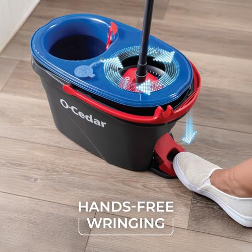 O-Cedar RinseClean Spin Mop & Bucket System + 1 Extra Mop Head | Clean with Clean Water | Removes 99% of Bacteria - color: Rinseclean Spin Mop & Bucket + 1 Extra Refill