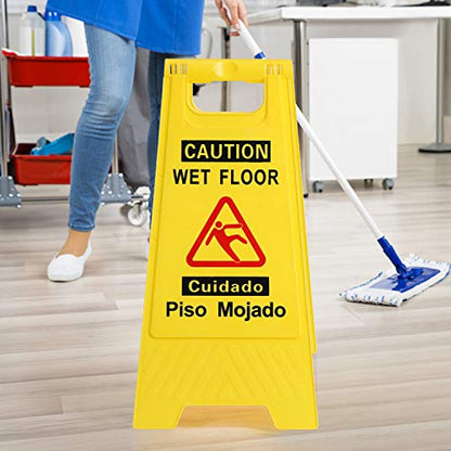 CERLMLAND Wet Floor Sign, Foldable Double-Sided Warning Signs,2-Pack Yellow - size: 2-Pack