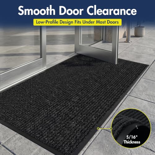 Notrax 109 Industrial Door Mat, 3' x 6' Charcoal, Made in the USA - color: Charcoal, size: 3' x 6' (Rectangular)