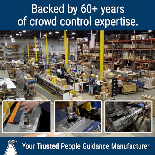 Commercial-Grade Retractable Belt Barrier 2pk by Visiontron, 40” Tall Crowd Control Stanchion, 10’ Long Belt/Visiontron Prime Steel, Self-Straightening No-Tools Assembly, (VS Black Post w/Black Belt) - color: Black Post w/ Black Belt (P)