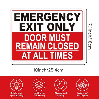 Emergency Exit Only Signs Sticker，Self Adhesive - color: Emergency Exit Only 02