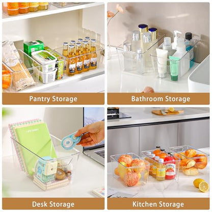 Freebat 12 Pack Pantry Organization and Storage,Clear Plastic Storage Bins - color: Mid 12pack