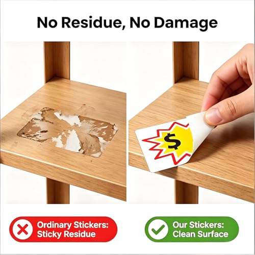 Garage Sale Stickers 2x3&3x4in 240 Pcs Removable Adhesive Price Tag Labels - size: 2x3/3x4