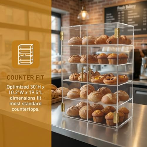 5 Tiers Countertop Bakery Display Case - size: 5Tiers