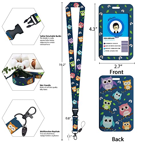 Giancomics Owl Lanyards for ID Badges, Badge Holder Retractable Reel Card - color: Owl