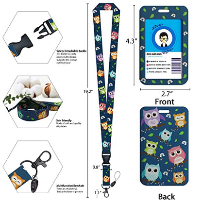 Giancomics Owl Lanyards for ID Badges, Badge Holder Retractable Reel Card - color: Owl