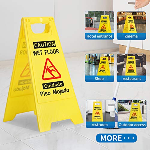 CERLMLAND Wet Floor Sign, Foldable Double-Sided Warning Signs,2-Pack Yellow - size: 2-Pack