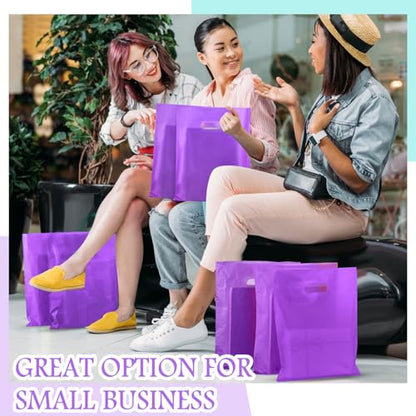 Kosiz 1000 Pcs Plastic Merchandise Shopping Bag Bulk 9 x 12'', Purple - color: Purple