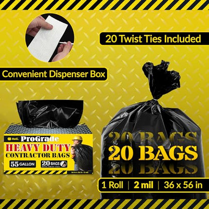 Reli. Contractor Garbage Bags 55 Gallon