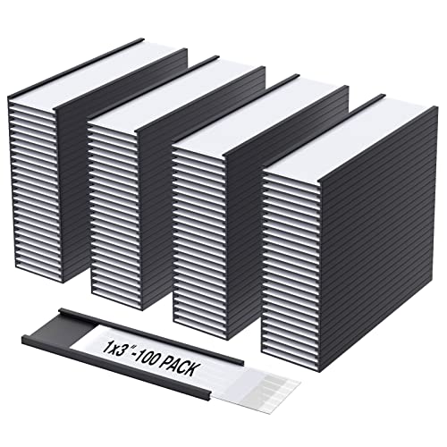 MaxGear 100 Pack C Channel Magnetic Label Holders, 1 x 3" - size: 1"x3", style: 100 Pack