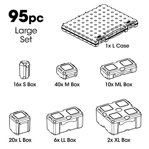 DotBox Large Set - 95 pcs - 94 Storage Boxes in a Carrying Case - size: large set