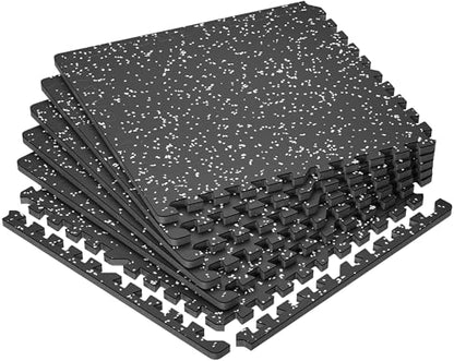 SUPERJARE 0.79'' Extra-Thick 6 Pcs 24 Sq Ft Exercise Equipment Mats - color: Black/Grey, size: 6 Tiles (24 Sq Ft)
