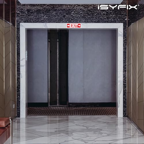 iSYFIX Exit Signs Stickers 12 Pack 12x4 Inch Right & Left Arrow - color: Sticker Right&Left, size: 12 Pk 12x4
