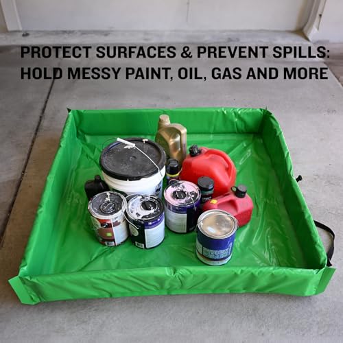 FLASHDRY Portable Spill Containment Berm, Folding Duck Pond, 4'' x 4'' - color: Light Green
