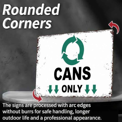 12 X 8 In Aluminum Metal Recycling Cans Only Sign