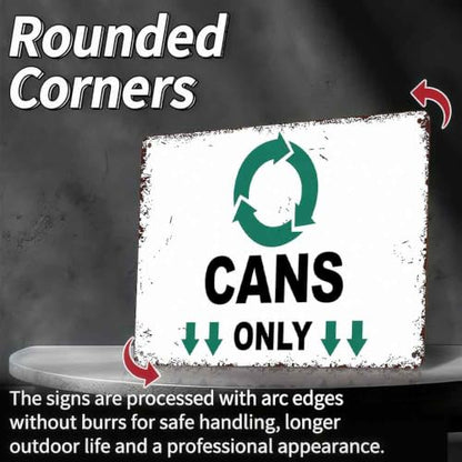 12 X 8 In Aluminum Metal Recycling Cans Only Sign