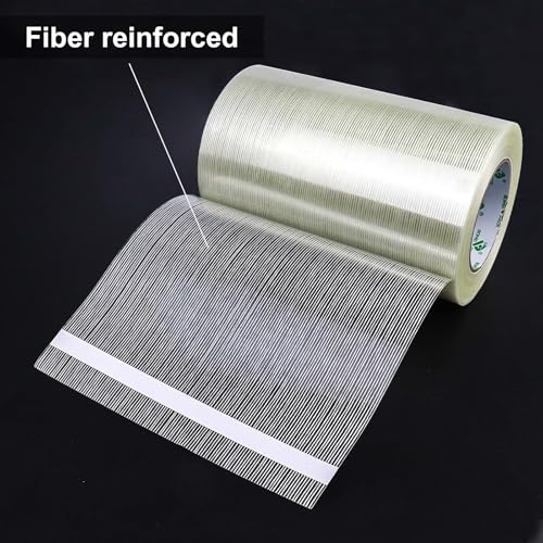 BOMEI PACK Wide Heavy Duty Fiberglass Filament Reinforced Packing Tape 8inch, 60yds x 5.5mil - size: 1Roll: 200mmx60y