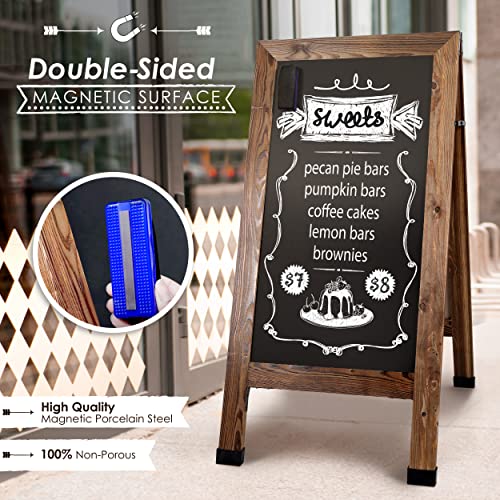 Loddie Doddie Magnetic Chalkboard Sign, Sandwich Board, Brown, 40 x 20 in