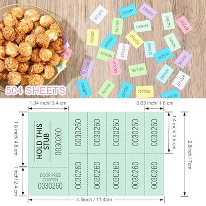Kosiz 504 Pcs Raffle Tickets Basket Auction 10 Bid Numbers, Multicolor - color: Multicolor
